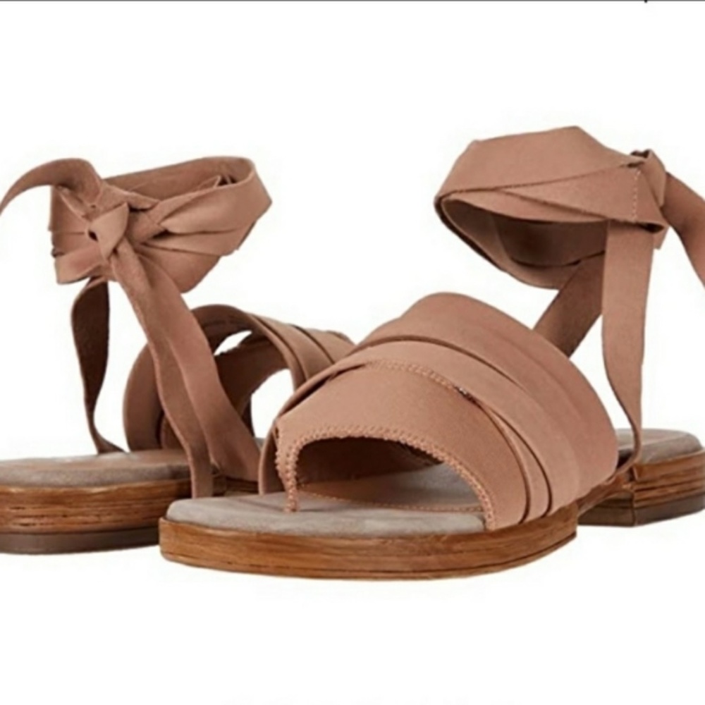 Free People Sun Valley Wrap Sandal Tan Flat New 8